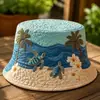 Colección de sitios web independientes transfronterizos nuevos de 2026: Sombrero de pescador y sombrero para el sol versátiles de arcoíris con estampado digital 3D y bordado acolchado, aptos para hombres y mujeres