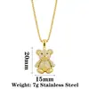 Collar con Colgante de Oso de Dibujos Animados de Acero Inoxidable Estilo Coreano Ins, Cadena Versátil para Clavícula de Uso Diario, Collar Popular en Línea