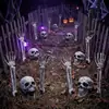 Decorações de Halloween Mão de Esqueleto e Conjunto de Ossos para Gramado Externo, Cemitério, Festa de Casa Assombrada, Esqueleto Realista