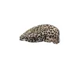 Gorra de visera con estampado de leopardo estilo retro americano picante para mujer, fina, diseño de nicho, moda, boina tipo pico para primavera y verano