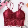 Nuevo Sujetador Bandeau de Encaje Transpirable Sexy Versátil Camisola de Verano Anti-Exposición con Almohadillas Pecho Bandeau Básico para Damas