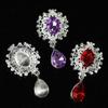 Accesorios de metal para bricolaje, pajarita, placa de flores, hebilla de diamante, collar, accesorios florales, accesorios para el cabello hechos a mano, colgante de gema con forma de gota de agua