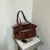 Bolso tote de lunares plisado de estilo relajado para mujer, bolso de mano elegante de gran capacidad, fresco y moderno para otoño, bolso de hombro, bolso de axila