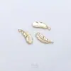 Ouro 14K Real Garantido Pingente de Pena Longa Charme de Folha Brincos Colar Pulseira Joias Pingente Feitos à Mão DIY