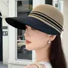 Primavera e Verão Novo Estilo Coreano Malha Respirável Vazada Proteção Solar Aba Larga Cobertura Facial Viagem ao Ar Livre Chapéu de Sol Estilo Old Money Versátil