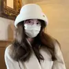 Elegante Chapéu de Aba Estilo Francês para Mulheres, Outono e Inverno, Versátil, de Alta Qualidade, Estilo Aristocrático, Emagrecimento Facial, Chapéu Bucket Chique