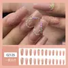 Parches de uñas ponibles con un toque de alta gama, populares en línea, en un estilo puro y deseable, dulces con pedrería en forma de corazón y cadenas, pegatinas para uñas postizas