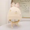 Nuevo gorro de invierno lindo y dulce para proteger las orejas de bebés niñas, forrado de felpa y cálido, gorro de punto pullover para exteriores infantiles, adorable