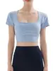 Conjunto de yoga fino de verano para mujer con almohadillas en el pecho, diseño deportivo en la espalda, secado rápido, manga corta, conjunto de fitness para correr y entrenamiento de Pilates