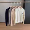 Suéter Cárdigan Tejido de Lana con Cuello Polo Jacquard Estéreo Estilo Miu con Perros para Mujer Otoño e Invierno T1005F