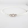 Hebilla de Placa con Pedrería de Perlas Cinturón Pequeño de Cuero Patentado para Mujer Decoración de Moda con Cintura de Falda Cinturón Delgado Personalizado en Stock
