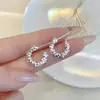 Pendientes de Aro Plateados Giratorios Exagerados, Pendientes Grandes Trenzados Populares, Diseño de Nicho, Accesorios para Orejas Únicos y Hermosos de Gama Alta
