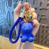 Llavero Colgante Oso Violento de Dibujos Animados de Resina Encanto para Bolso de Pareja Cordón para Llave de Coche Colgante para Teléfono Pequeño Regalo