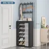 Sapateira Simples na Porta, Doméstica Interna Multicamadas à Prova de Poeira, Economizadora de Espaço, Robusta para Entrada de Dormitório, Armazenamento Tudo-em-Um para Sapatos e Chapéus