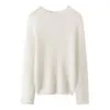 Suéter de punto de lana suave y aterciopelado para mujer, jersey de cuello redondo, corte holgado, mangas raglán, adecuado para otoño e invierno, capa base cálida