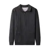Cardigan de Tricô Masculino com Gola Polo e Zíper, Mistura de Lã Nova, Estilo Old Money, Coleção Outono/Inverno 2026
