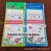 Anzol de Linha com 5 Linhas Linha de Pesca de Nylon, Fio de Borracha Anti-Embaraço, Montagem de Anzol de Linha com Manga Dourada Ise-Ni Pré-Amarrado