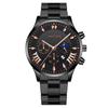 Explosiones transfronterizas moda calendario de tres ojos reloj de hombre correa de acero luminoso cuarzo reloj de negocios fabricantes venta al por mayor