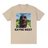 Camiseta Gráfica Divertida de Meme de Kanye West para Hombre Moda Cuello Redondo Manga Corta Camiseta para Hombre Hip Hop Gótico Vintage