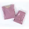 Bolsa con cierre transparente esmerilado de doble cara procesamiento bolsa de plástico autosellante personalizada bolsa de embalaje para ropa ropa interior de algodón se puede imprimir