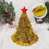 Árbol de Navidad, sombrero de Navidad estilo ins, sombrero de Navidad de tinsel verde de recuerdo, tinsel verde mágico para posar
