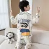Pijama para niño primavera y otoño 2026 modelo nuevo, algodón puro, conjunto fino de manga larga para niños, niños y adolescentes, nueva colección de otoño