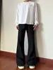 Comercio Electrónico Transfronterizo Retro Americano Negros Microacampanados Pantalones Vaqueros Occidentales Simples de Color Sólido Ajuste Delgado Entrepierna Ligeramente Levantada Alargamiento Visual Pantalones Largos Casuales