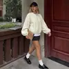Chaqueta de béisbol de lana estilo americano transfronteriza de TikTok 2026 otoño e invierno nueva popular europea y americana retro holgada para mujer