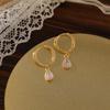 Pendientes colgantes de gota de agua pequeña, hebilla para la oreja, estilo simple, lujo ligero, combinables, para el día a día, clip para la oreja, sin agujeros en la oreja, pendientes de placa de incienso de mosquito, elegantes