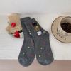 Calcetines de Oso tridimensional con flocado para mujer, calcetines cortos finos de lunares para primavera y verano, estilo universitario, lindos dibujos animados, calcetines de barco de tres osos