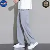 Calça de Seda Gelada da Marca Nasa para Homens, Verão Fina Respirável Malha Esportiva Reta Caimento Solto Venda por Atacado Versátil Calça Casual