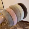 Faixa de Cabelo Plush Grossa da Moda para Mulheres, Acessório de Cabelo Versátil de Aba Larga para Outono e Inverno Que Faz o Rosto Parecer Menor