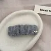 Pinza para el pelo de hilo plisado, pinza de pelo de punto para otoño e invierno, pinza para el flequillo, accesorio para el pelo para mujer, estilo coreano exquisito de alta gama