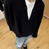 Chamarra Suéter para Hombre para Primavera y Otoño, Marca de Moda Estilo Japonés, Cárdigan de Punto Pesado Holgado con Cuello Alto, Prenda Superior Versátil Casual