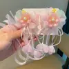 Novo Grampo de Cabelo Hanfu Estilo Chinês para Meninas, Acessório de Cabelo Infantil com Flores de Estilo Antigo, Franjas e Pérolas, Doce e Retrô