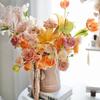 Día de San Valentín Chino Mármol Travertino Estampado en Caliente Retro Cubo Inglés Celebridad de Internet Moda Cubo para Arreglos Florales Cubo de Flores Floristería Venta al por Mayor