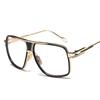 Gafas de Sol para Hombre Moda Europea y Americana 615 Moda Retro Metal Marco Grande para Mujer Pareja Espejo Sapo Cara Redonda Tinta