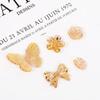 Cuerda para el cabello con forma de mariposa de bronce acrílico, accesorio para el cabello con cuentas de rosas de concha de colores, material para cadena de teléfono móvil DIY