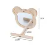 Plataforma de Espejo para Petauro del Azúcar, Percha de Madera de Pimienta, Palo de Juego de Madera Maciza, Juguete para Aliviar el Aburrimiento, Accesorio Colgante para Jaula, Decoración para Jaula de Pájaros
