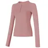 Ropa Fitness de Media Cremallera Transfronteriza para Mujer Top Deportivo de Manga Larga para Correr Entrenamiento Secado Rápido Transpirable Ajustado Ropa de Yoga