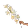 Flor Artificial Bandai Orchid Phalaenopsis de 9 Cabeças Vintage, Arranjo Floral Luxuoso para Sala de Estar, Flor Artificial para Decoração de Vaso em Casa, Flor Artificial