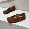 Sapatos Mary Jane de camurça com estampa de leopardo e aumento interno de altura, mocassins para mulheres, sapatos Birkenstock vintage para mulheres da primavera e outono de 2026