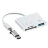 Leitor de Cartão de Memória 3 em 1 com Portas USB, Adaptador USB-C/USB-A para PC/Mac, Suporta Cartão SD, SDHC, TF, mmc e OTG para Transferência de Fotos/Vídeos