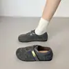 Zapatos peludos para mujer, modernos, nuevo estilo 2026 con velcro, zapatos planos Mary Jane, de lana, retro, versátiles, para primavera, versión coreana