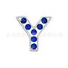 Letras de diamante azul zafiro de 8 mm letras de aleación de pedrería correa DIY con cuentas collar para mascotas tobillera accesorios de joyería