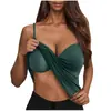Comercio Exterior Transfronterizo Europeo y Americano Amazon Moda Camisola de Color Sólido para Mujer con Copas para Usar por Encima y como Ropa Interior