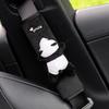 Almohadilla para cinturón de seguridad de coche panda linda almohadilla para el hombro felpa juego de manijas para volante de coche muñeca decorativa caricatura