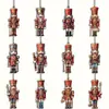 Set Transfronterizo de 12 Piezas de Cascanueces Navideño, Herramientas para Romper Nueces, Artículos Decorativos Hechos de Madera Natural, Colgantes Creativos para Regalo