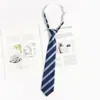 Corbata Azul a Rayas Estilo Japonés para Camisas, Patrón Perezoso Estilo Universitario Jk, Pajarita Anudada a Mano para Mujer, Dk para Hombre