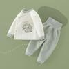 Bebé Recién Nacido Niños Niñas Otoño e Invierno Cintura Alta Protección de Vientre Solapa Inclinada Algodón Ropa Gruesa Cálida Traje de Ropa Interior